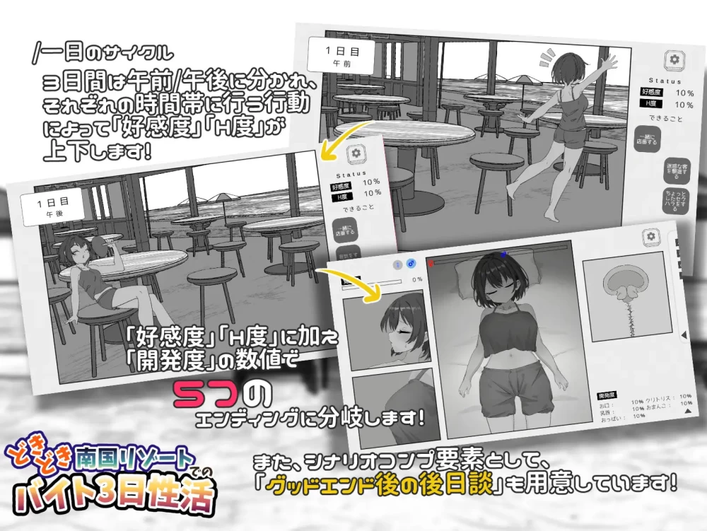 图片[3]-互动SLG/抚摸触摸] 心跳加速南国度假村的打工三日-iOS18Game